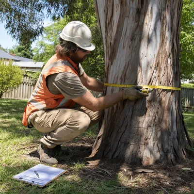 Measuring tree trunk diameter for City of Launceston permit