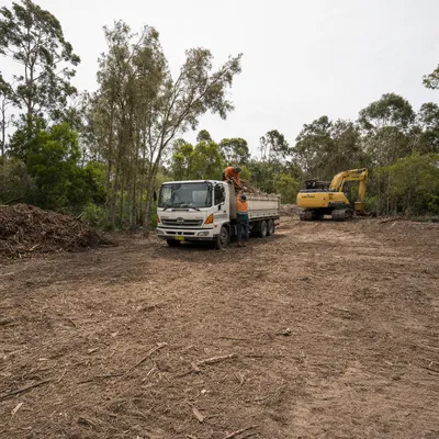 Land Clearing in Launceston. Block preparation and vegetation removal on residential and rural lots around Launceston. Worked to permit lines, council overlays and building footprints.